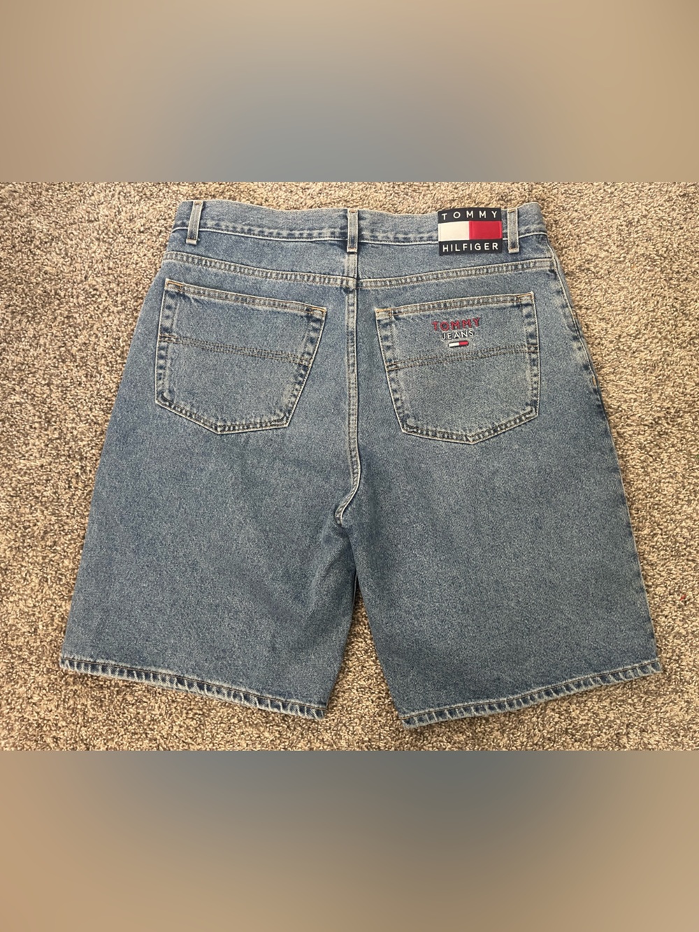 Men’s 90s Vintage Y2K Tommy Hilfiger Retro Baggy Denim Jean Shorts 36